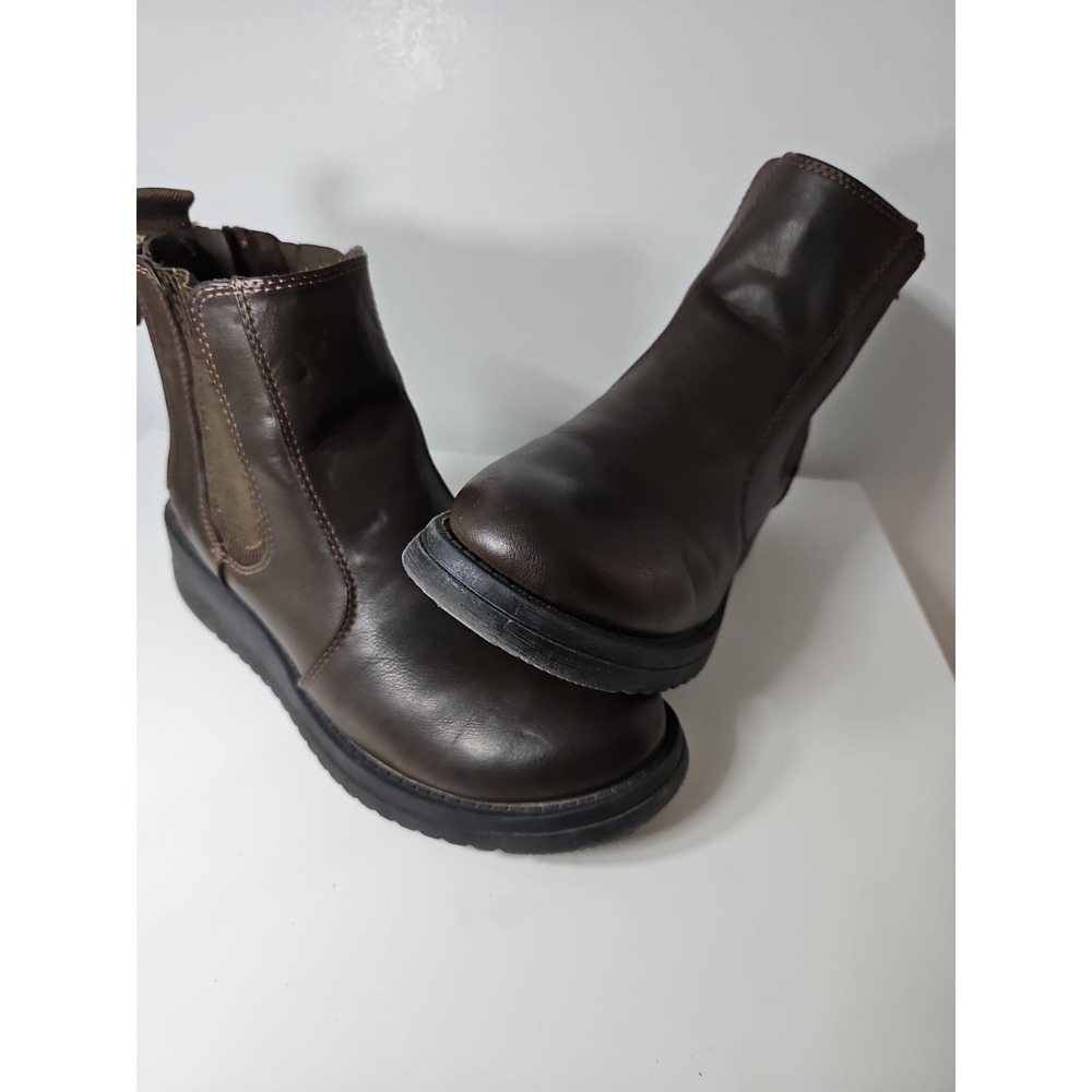 Blowfish Malibu Womens Sz 9 Chillin Chelsea Brown Ankle Vegan Boots Dual Zipper
